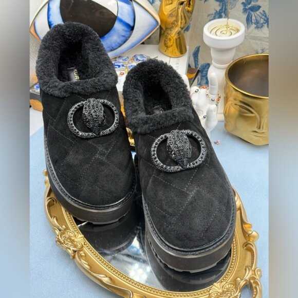 🆕 KURT GEIGER LONDON 🧿 NWOB Chelsea Suede Flatfom Slippers, Sz EU37 US 7 - Picture 5 of 15